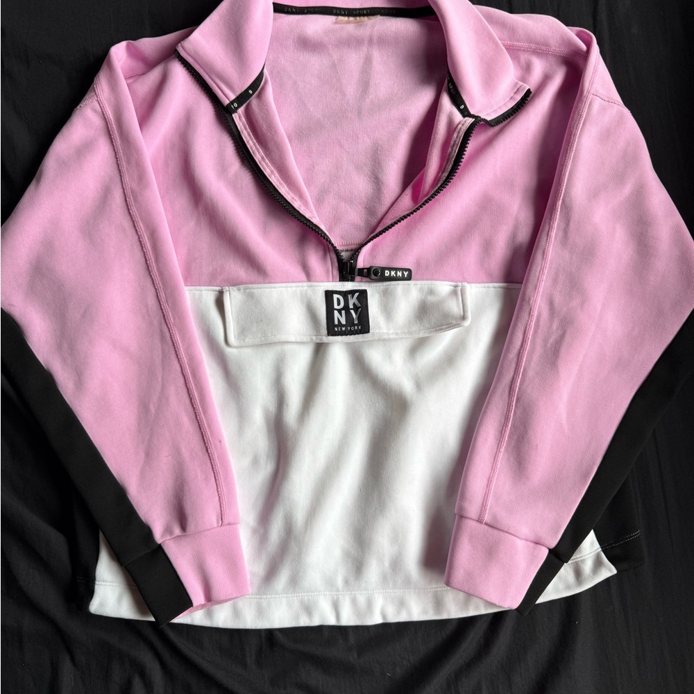 DKNY Two-Tone Pink and White Women's Sweater